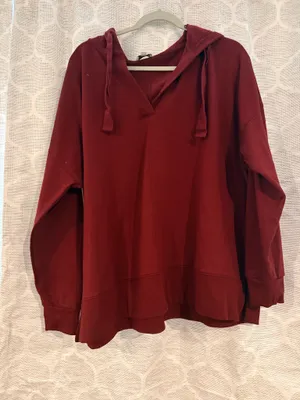 Burgundy hooded pullover Red Size XL thumbnail 1
