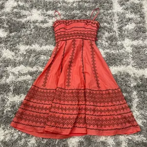 BCBG MAXAZRIA Pink Brown Embroidered Dress XS AS IS thumbnail 1