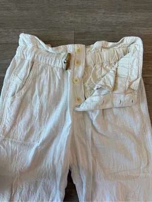 Free People Paradise Toggle Cropped White Pants, Size XS thumbnail 5