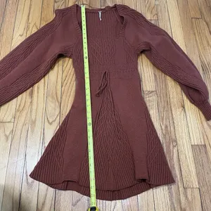 Free People Emmaline Mini Sweater Dress Cut Out Back in Burnt Orange Small‎ thumbnail 9