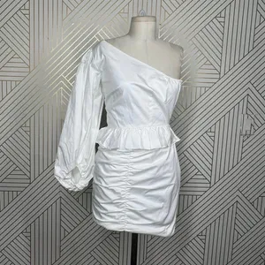 Shona‎ Joy Grant One Shoulder Ruched Mini Dress in White Size US 2 thumbnail 3