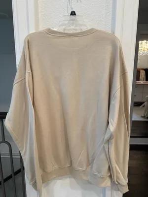 Jerzees Nublend “Made to Worship” Beige Crewneck Sweatshirt XL NWT thumbnail 5