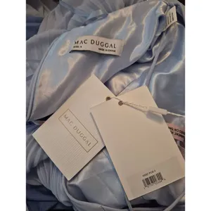 Mac Duggal Blue Size 4 Pleated Ruffle One Shoulder Maxi Gown Dress thumbnail 15