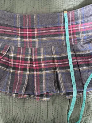 Y2K Plaid Pleated Wool Mini Skirt Abercrombie & Fitch NWT thumbnail 6