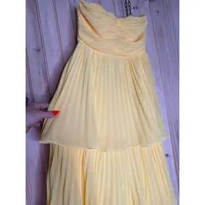 NWT Lulus Seriously Sensational Yellow Strapless Tiered Maxi Dress Banquet XXS thumbnail 4