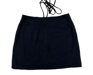White Fox Boutique - Waist Wrap Tie Mini Skirt in Black thumbnail 3