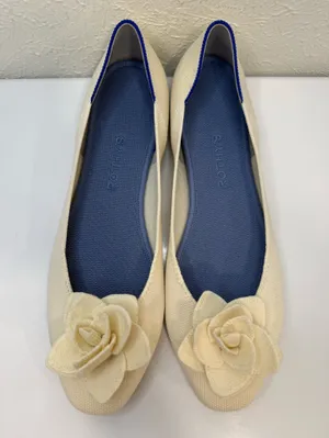 Rothy’s Ivory White Rosette Flower Ballet Flats Size 12 thumbnail 1
