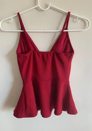 Red Peplum Tank Size XS thumbnail 2