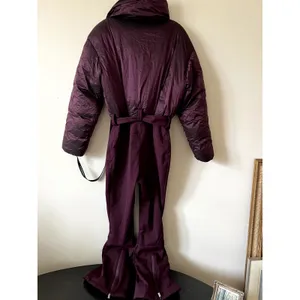 Bo+Tee Oh Polly Waterproof Burgundy Cream Belted Layered Ski Suit Insulated XS thumbnail 6