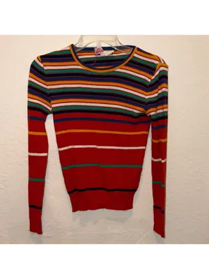 60’s Vintage Sweater Rainbow striped lightweight sweater unisex 70s cottagecore thumbnail 2