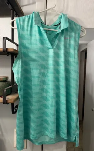 Nike Dri-FIT Sleeveless Golf Polo in Mint Green thumbnail 1