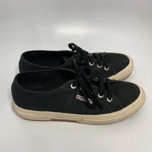 Superga canvas sneakers black & cream size‎ 7 thumbnail 2
