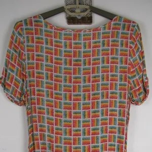 ModCloth Geometric Print Blouse L Retro Boho Teacher Artsy thumbnail 6