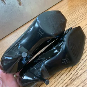 Via Spiga Black Bow Peep Toe Kitten Heels Size 5.5 thumbnail 6
