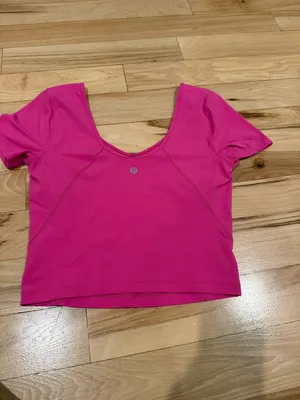 Lululemon Align T-shirt Sonic Pink Crop Top 4! thumbnail 2