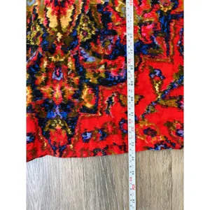 Maeve Anthropologie Dress XS Red Tunic Abstract Print V Neck Mini thumbnail 7