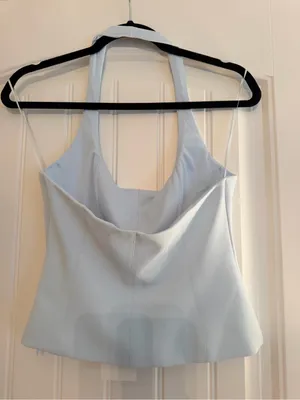 Zara Light Blue Scoop Neck Tank thumbnail 3