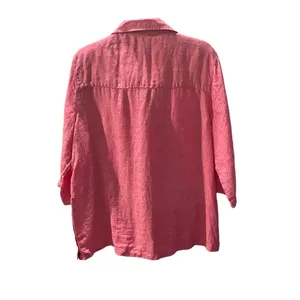 Tahari 100% Linen Split Neck 3/4 Sleeve Top 1X thumbnail 4