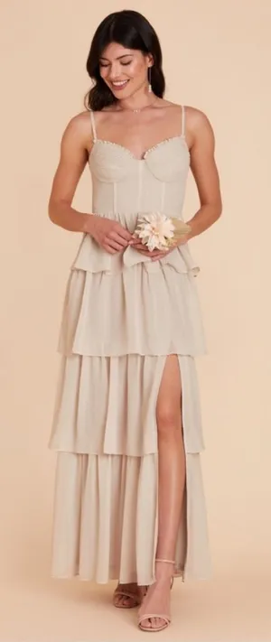 Birdy Grey Lola Dress Chiffon Classic Champagne size L thumbnail 1