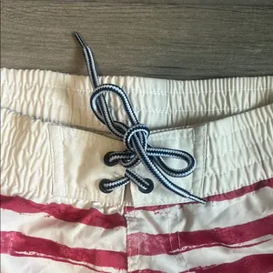 Raya Sun Athletic Shorts Red and White with Drawstring Waist thumbnail 3