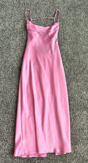 Zara Pink Satin Effect Cut Out Dress thumbnail 3