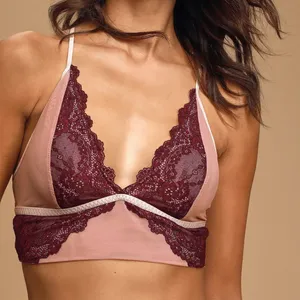 Intimately Free People Leah Soft Lace Bralette Berry Combo Lounge Coquette Boho thumbnail 1