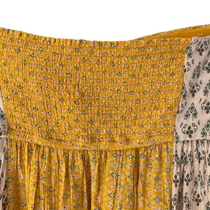 Free People Across The Sea Strapless Yellow Patchwork Tunic Mini Dress medium thumbnail 7