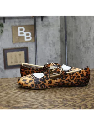 NWT A New Day Tasmin Velvet Mary Jane Flats 94568234 Leopard Brown Multi 11M thumbnail 8