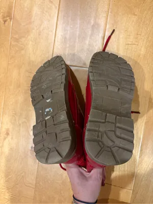 Chinese Laundry red patent faux leather combat sz 8 thumbnail 5