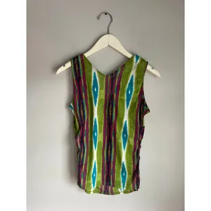 Y2K Babydoll V neck Sleeveless Going Out Top Blue Vintage Green Brown Retro‎ 4 thumbnail 2