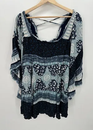 Free People‎ Boho Festival Coachelle Mini Dress Women Sz XS Earthy Indie Resort thumbnail 1