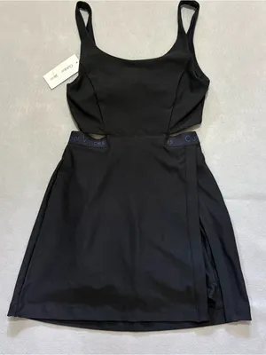 NWT Outdoor Voices Court Dress XS Black Cutout Tennis Skort Preppy Pickleball thumbnail 8