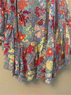 Abel the Label ATL anthropologie blue candy ruffle midi dress small NEW thumbnail 6