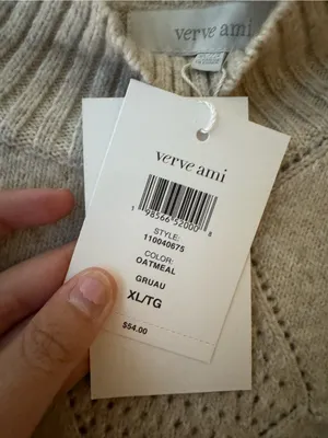Verve Ami Cozy Cream Diamond-Pattern Mock Neck Sweater thumbnail 3