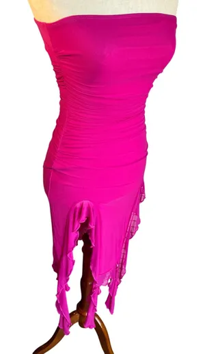 Womens Hot Pink Body Con Dress size XS thumbnail 1