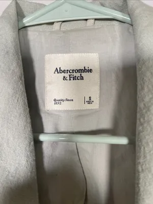 Abercrombie & Fitch Womens Green Linen Blend Blazer Suit Jacket Small thumbnail 3