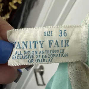 VTG Vanity Fair Nightgown 36 Aqua Blue Lace Maxi Dress 60s 70s USA Nylon thumbnail 14