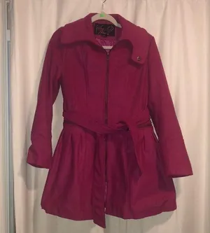 Say What? Magenta Pea Coat, size XL thumbnail 1