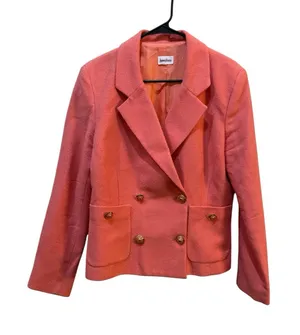 Vintage Neiman Marcus Double Breasted Wool Blazer Dark Peach thumbnail 1