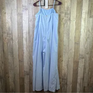 OOTD Rocks XL Light Blue Capri Wide Leg Sleeveless Jumpsuit Adjustable S… thumbnail 2