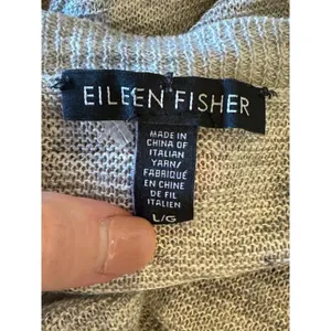 Eileen Fisher Sweater Women Large Gray‎ Organic Linen Dolman Sleeve Pullover thumbnail 8