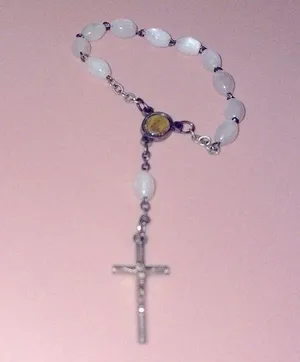 Mini rosary purse charm pearlescent small thumbnail 1
