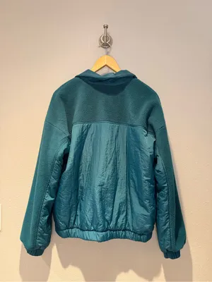 Wild Fable Teal Blue Nylon Colorblock Zip Up Jacket Mock Neck Size Medium thumbnail 3