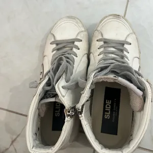 Golden Goose White Slide Silver Metallic Leather Star Flash High Top Sneakers thumbnail 10