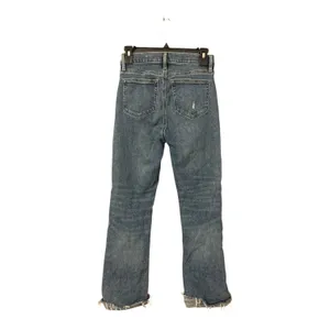 LOFT Jeans The Kick Crop Jeans Size 24/00 High Rise Cropped Flare Denim Raw Hem thumbnail 4