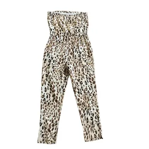 WAYF Leopard Print Jumpsuit Tan Brown‎ Strapless sz M thumbnail 3
