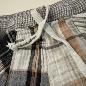 Aerie Soft Gauze Button Up Pajama Top & High Waisted Boxer Set Womens Small Gray thumbnail 8