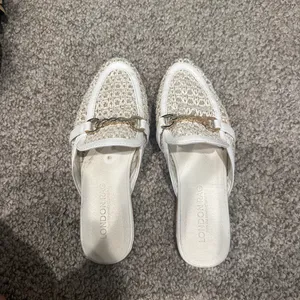 London Fog White Mules thumbnail 2