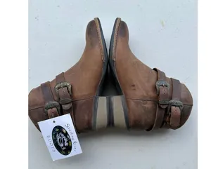 Sterling River Style SRC100 Rustic Genuine Leather Ankle Cowboy Boot Booties 8M Brown Size 8 thumbnail 5
