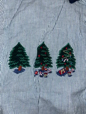 Holiday Embroidered Christmas Tree Button-Up Shirt thumbnail 3